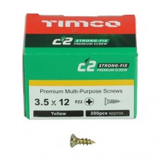 C2 Strong-Fix Multi-Purpose Premium Screws - PZ - Double Countersunk - Yellow - 3.5 x 16mm